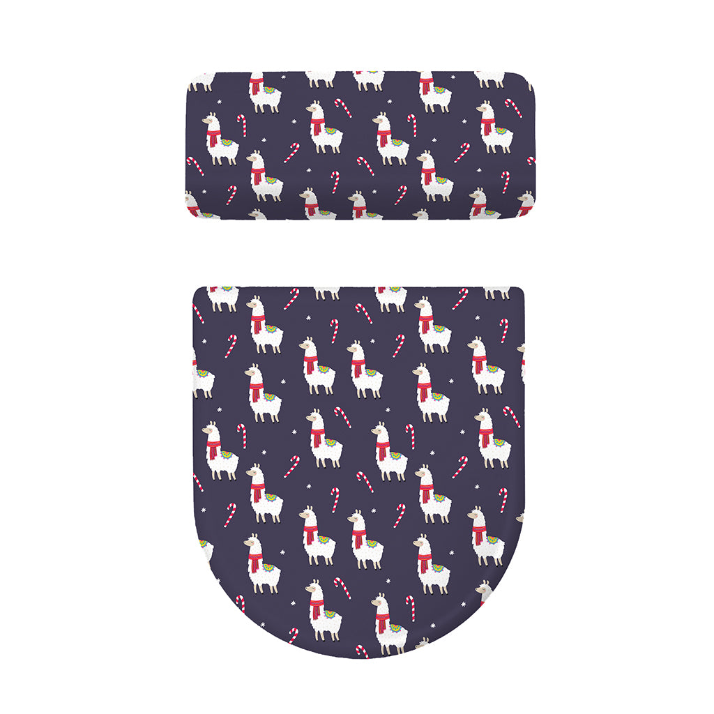 Xmas Llama Pattern Print Toilet Lid And Tank Cover Set