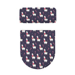 Xmas Llama Pattern Print Toilet Lid And Tank Cover Set
