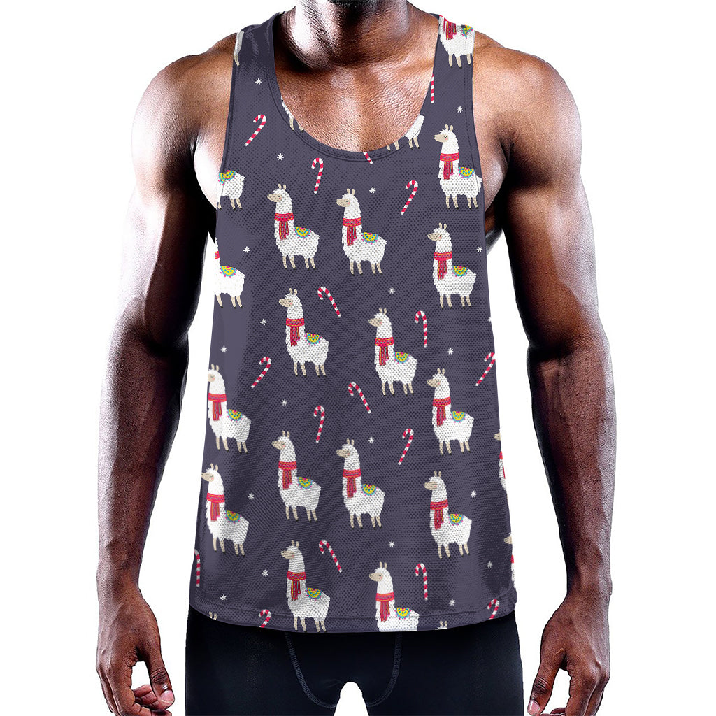 Xmas Llama Pattern Print Training Tank Top