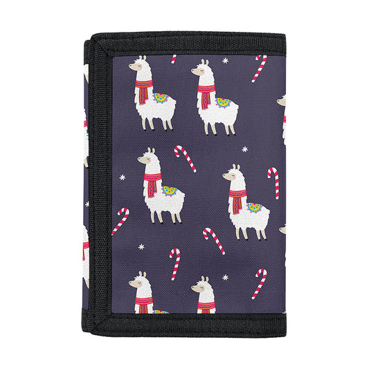 Xmas Llama Pattern Print Trifold Wallet