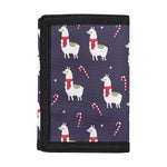 Xmas Llama Pattern Print Trifold Wallet