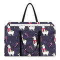 Xmas Llama Pattern Print Utility Tote Bag