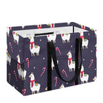 Xmas Llama Pattern Print Utility Tote Bag