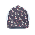 Xmas Llama Pattern Print White Mesh Trucker Hat