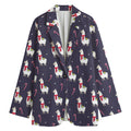 Xmas Llama Pattern Print Women's Blazer