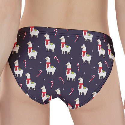 Xmas Llama Pattern Print Women's Panties