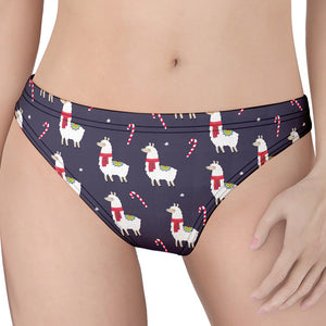 Xmas Llama Pattern Print Women's Thong