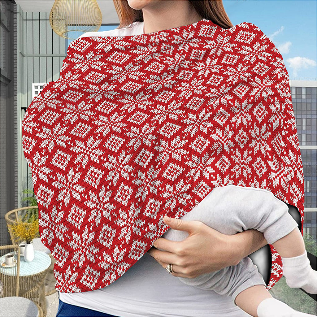Xmas Nordic Knitted Pattern Print Baby Seat Cover