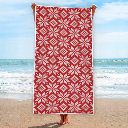 Xmas Nordic Knitted Pattern Print Beach Towel