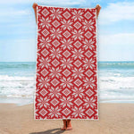 Xmas Nordic Knitted Pattern Print Beach Towel
