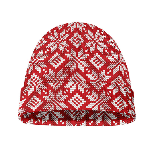 Xmas Nordic Knitted Pattern Print Beanie
