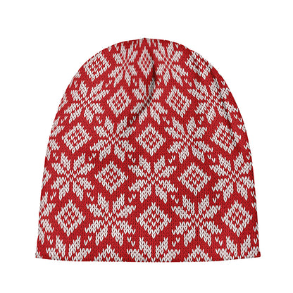 Xmas Nordic Knitted Pattern Print Beanie