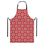 Xmas Nordic Knitted Pattern Print Bib Apron With Pocket
