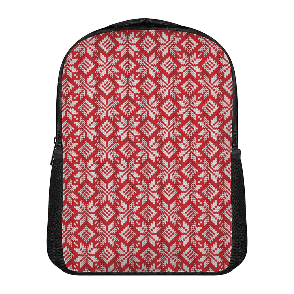 Xmas Nordic Knitted Pattern Print Casual Backpack