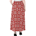 Xmas Nordic Knitted Pattern Print Chiffon Maxi Skirt