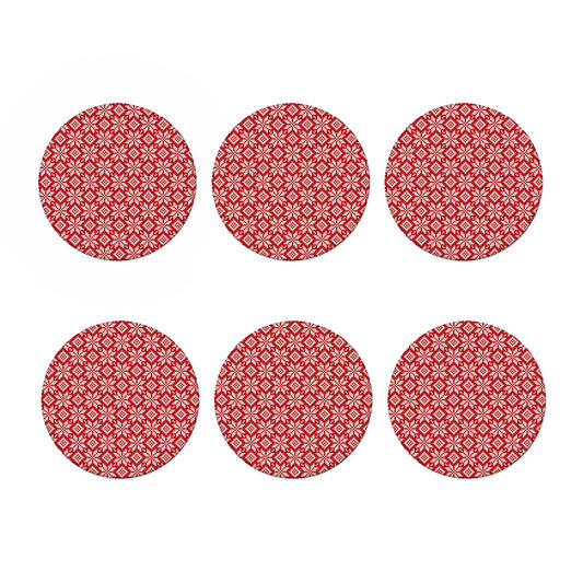 Xmas Nordic Knitted Pattern Print Coaster Set