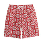 Xmas Nordic Knitted Pattern Print Cotton Shorts