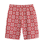 Xmas Nordic Knitted Pattern Print Cotton Shorts