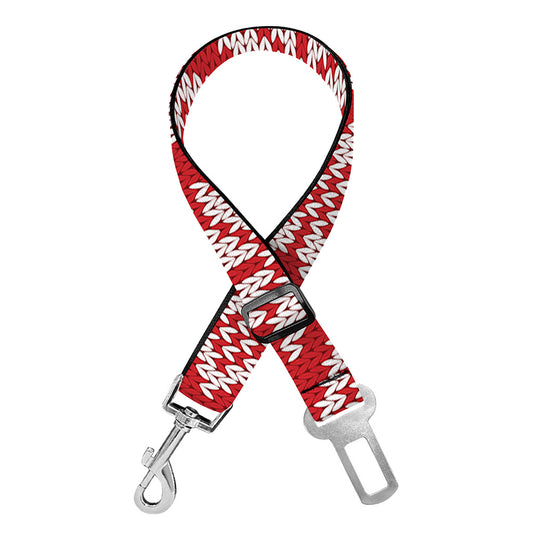 Xmas Nordic Knitted Pattern Print Dog Seat Belt