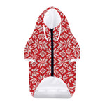 Xmas Nordic Knitted Pattern Print Dog Zip Up Hoodie