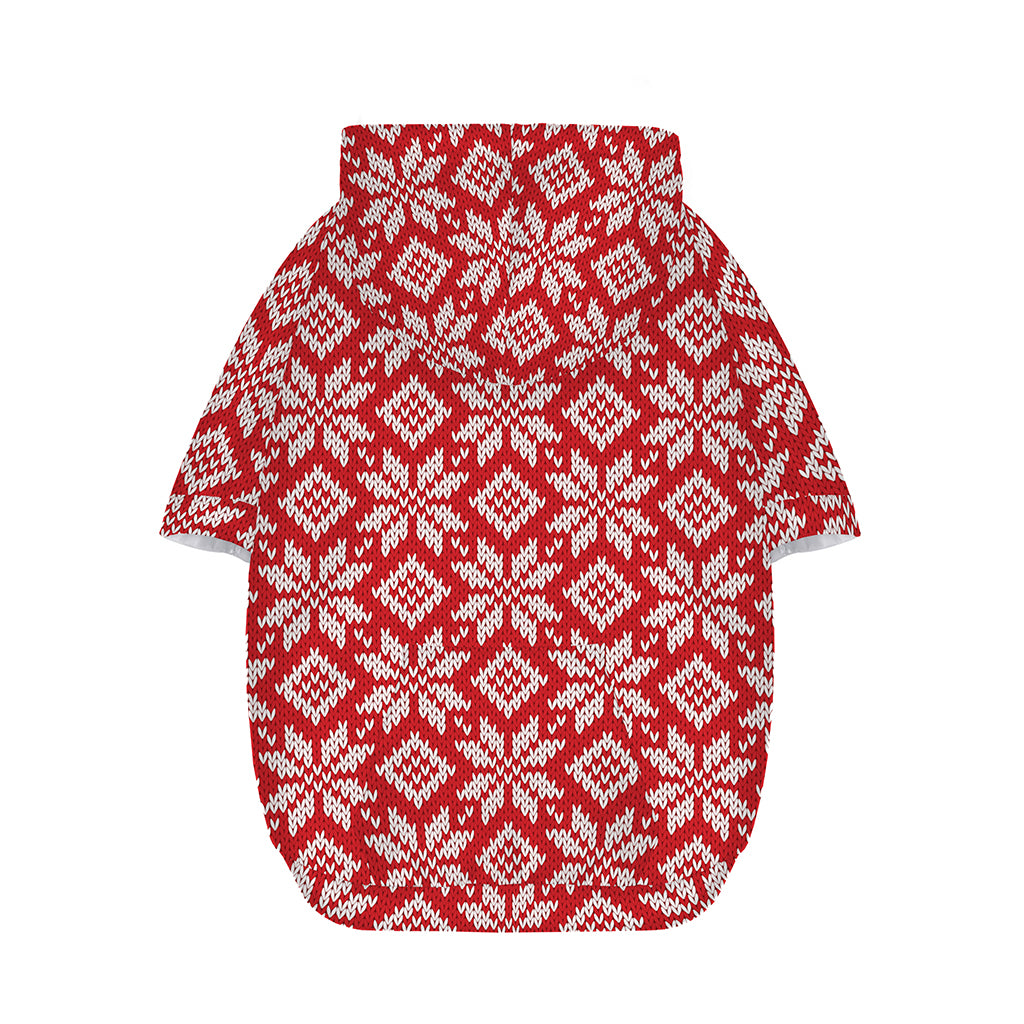 Xmas Nordic Knitted Pattern Print Dog Zip Up Hoodie