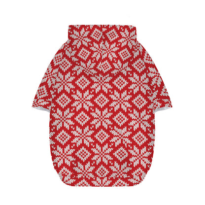 Xmas Nordic Knitted Pattern Print Dog Zip Up Hoodie