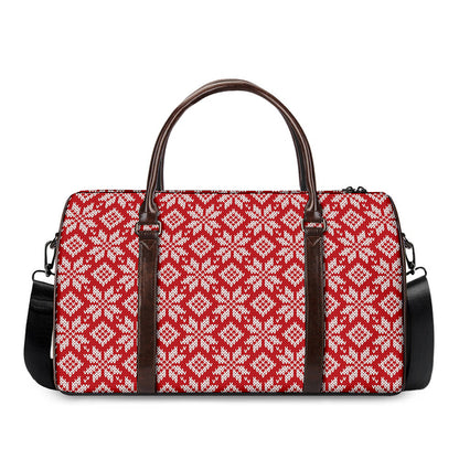 Xmas Nordic Knitted Pattern Print Duffle Bag