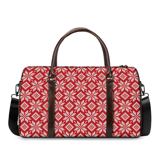 Xmas Nordic Knitted Pattern Print Duffle Bag