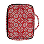 Xmas Nordic Knitted Pattern Print Front Pocket Bible Bag