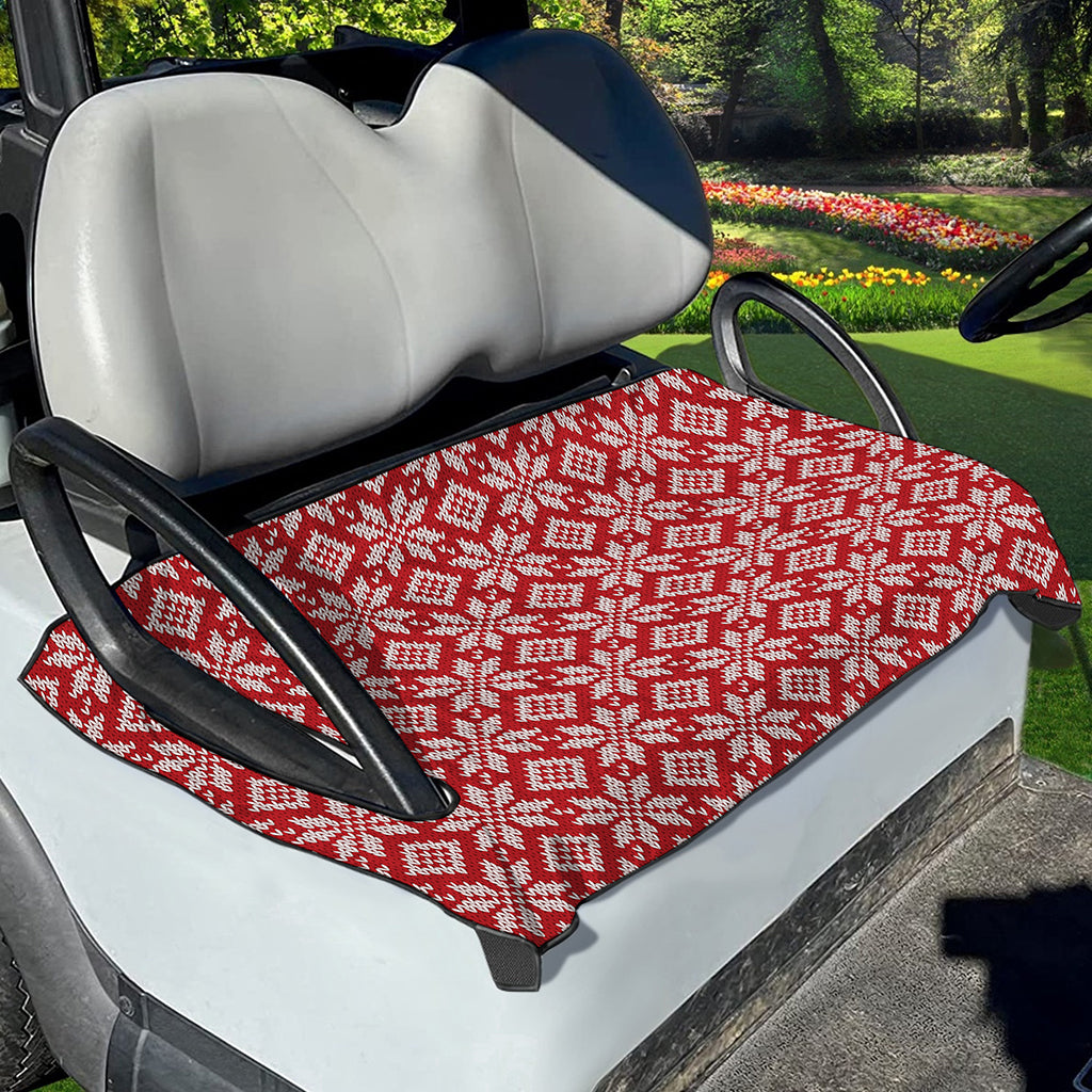 Xmas Nordic Knitted Pattern Print Golf Cart Seat Cover