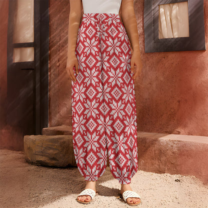 Xmas Nordic Knitted Pattern Print Harem Pants
