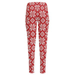 Xmas Nordic Knitted Pattern Print High-Waisted Pocket Leggings