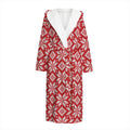 Xmas Nordic Knitted Pattern Print Hooded Bathrobe