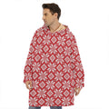 Xmas Nordic Knitted Pattern Print Hoodie Blanket
