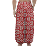 Xmas Nordic Knitted Pattern Print Lantern Pants