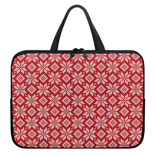 Xmas Nordic Knitted Pattern Print Laptop Sleeve With Handle