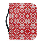 Xmas Nordic Knitted Pattern Print Leather Bible Cover