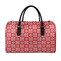 Xmas Nordic Knitted Pattern Print Leather Duffel Bag