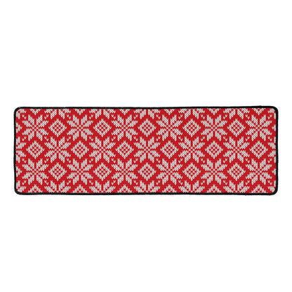 Xmas Nordic Knitted Pattern Print Long Kitchen Mat