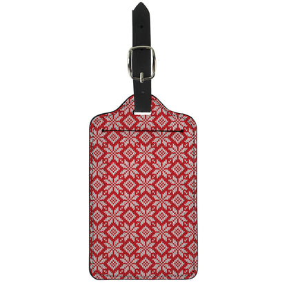 Xmas Nordic Knitted Pattern Print Luggage Tag