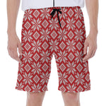 Xmas Nordic Knitted Pattern Print Men's Beach Shorts