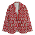 Xmas Nordic Knitted Pattern Print Men's Cotton Blazer