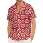 Xmas Nordic Knitted Pattern Print Men's Deep V-Neck Shirt