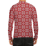 Xmas Nordic Knitted Pattern Print Men's Long Sleeve Rash Guard