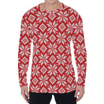 Xmas Nordic Knitted Pattern Print Men's Long Sleeve T-Shirt