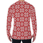 Xmas Nordic Knitted Pattern Print Men's Long Sleeve T-Shirt