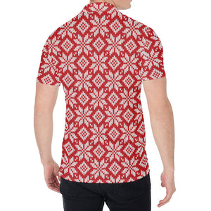 Xmas Nordic Knitted Pattern Print Men's Shirt