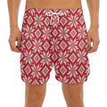 Xmas Nordic Knitted Pattern Print Men's Split Running Shorts