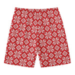 Xmas Nordic Knitted Pattern Print Men's Swim Trunks