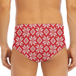 Xmas Nordic Knitted Pattern Print Men's Triangle Swim Briefs